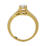Round Lab Grown Diamond Side Stone Engagement Ring
