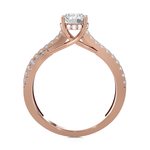 Round Lab Grown Diamond Side Stone Engagement Ring