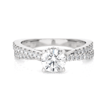 Round Lab Grown Diamond Side Stone Engagement Ring