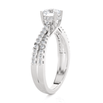 Round Lab Grown Diamond Side Stone Engagement Ring