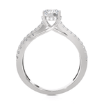 Round Lab Grown Diamond Side Stone Engagement Ring