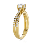 Round Lab Grown Diamond Side Stone Engagement Ring