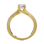 Round Lab Grown Diamond Side Stone Engagement Ring