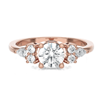 Round Lab Grown Diamond Side Stone Engagement Ring