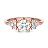 Round Lab Grown Diamond Side Stone Engagement Ring