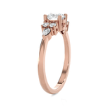 Round Lab Grown Diamond Side Stone Engagement Ring