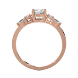 Round Lab Grown Diamond Side Stone Engagement Ring