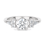 Round Lab Grown Diamond Side Stone Engagement Ring
