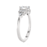 Round Lab Grown Diamond Side Stone Engagement Ring