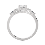 Round Lab Grown Diamond Side Stone Engagement Ring
