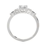 Round Lab Grown Diamond Side Stone Engagement Ring