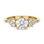 Round Lab Grown Diamond Side Stone Engagement Ring