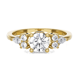 Round Lab Grown Diamond Side Stone Engagement Ring