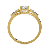 Round Lab Grown Diamond Side Stone Engagement Ring