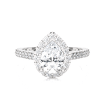 Pear-Shaped Lab Grown Diamond Halo Engagement Ring