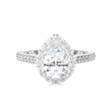 Pear-Shaped Lab Grown Diamond Halo Engagement Ring