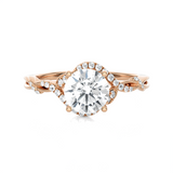 Round Lab Grown Diamond Halo Engagement Ring