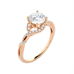 Round Lab Grown Diamond Halo Engagement Ring