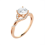 Round Lab Grown Diamond Halo Engagement Ring