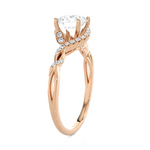 Round Lab Grown Diamond Halo Engagement Ring