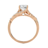 Round Lab Grown Diamond Halo Engagement Ring