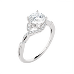Round Lab Grown Diamond Halo Engagement Ring