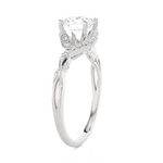 Round Lab Grown Diamond Halo Engagement Ring