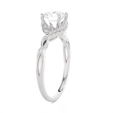 Round Lab Grown Diamond Halo Engagement Ring