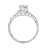 Round Lab Grown Diamond Halo Engagement Ring