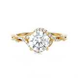 Round Lab Grown Diamond Halo Engagement Ring