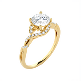 Round Lab Grown Diamond Halo Engagement Ring