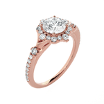 Round Lab Grown Diamond Halo Engagement Ring