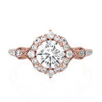 Round Lab Grown Diamond Halo Engagement Ring