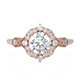 Round Lab Grown Diamond Halo Engagement Ring