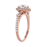 Round Lab Grown Diamond Halo Engagement Ring
