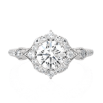 Round Lab Grown Diamond Halo Engagement Ring