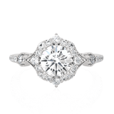 Round Lab Grown Diamond Halo Engagement Ring