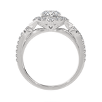 Round Lab Grown Diamond Halo Engagement Ring