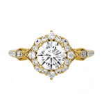 Round Lab Grown Diamond Halo Engagement Ring