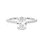 Oval Lab Grown Diamond Side Stone Engagement Ring