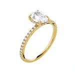 Oval Lab Grown Diamond Side Stone Engagement Ring