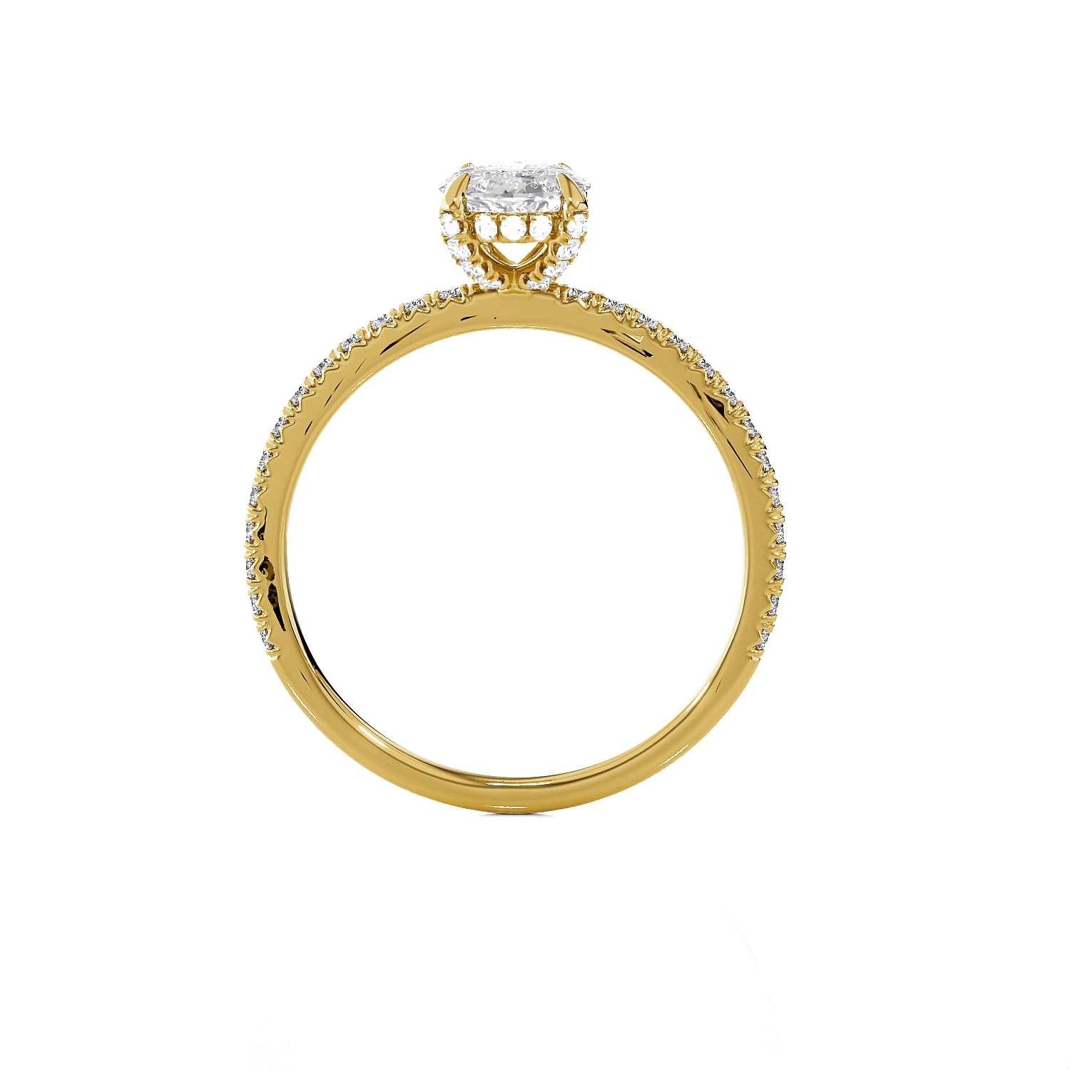 Oval Lab Grown Diamond Side Stone Engagement Ring