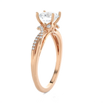 Round Lab Grown Diamond Side Stone Engagement Ring