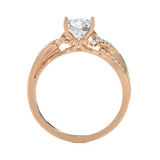 Round Lab Grown Diamond Side Stone Engagement Ring