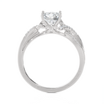 Round Lab Grown Diamond Side Stone Engagement Ring