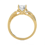 Round Lab Grown Diamond Side Stone Engagement Ring