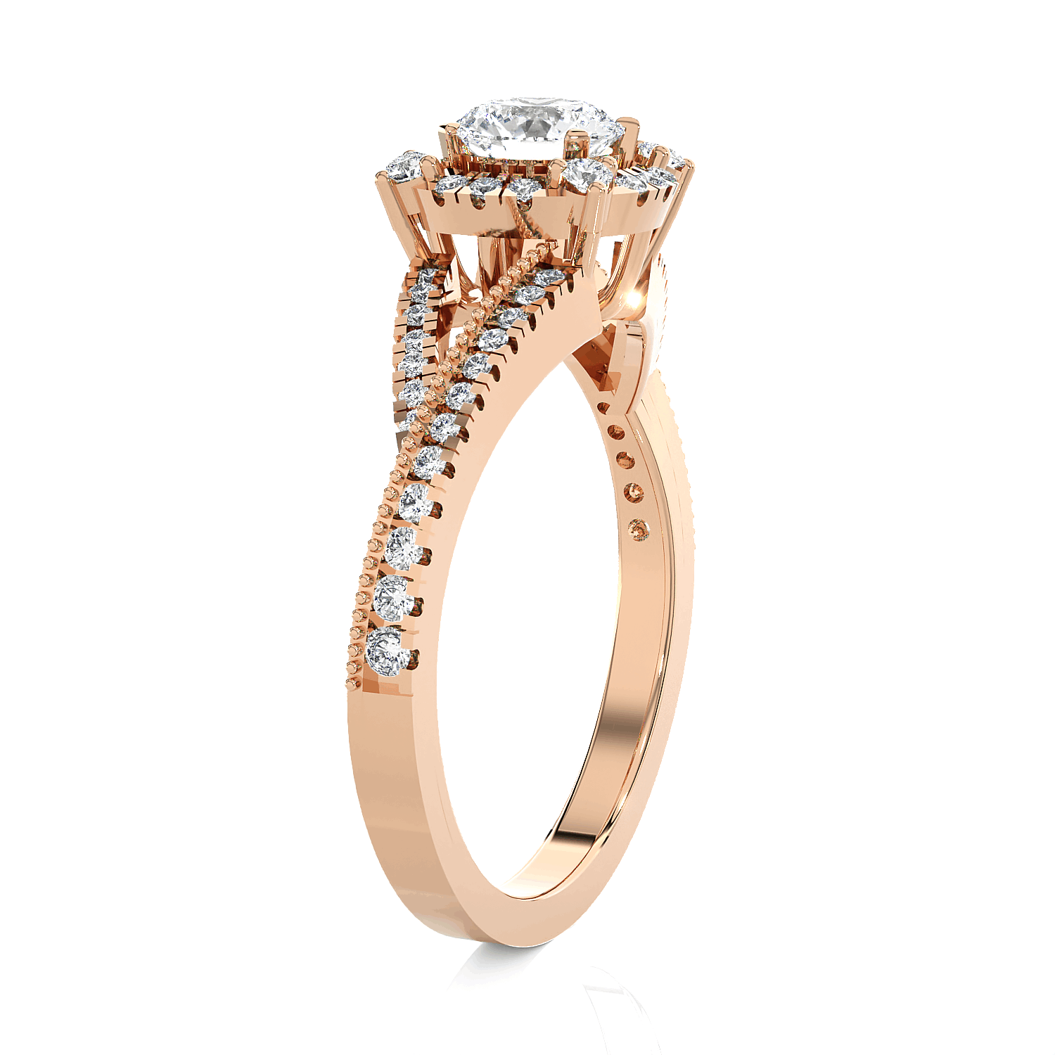 Oval Lab Grown Diamond Side Stone Engagement Ring