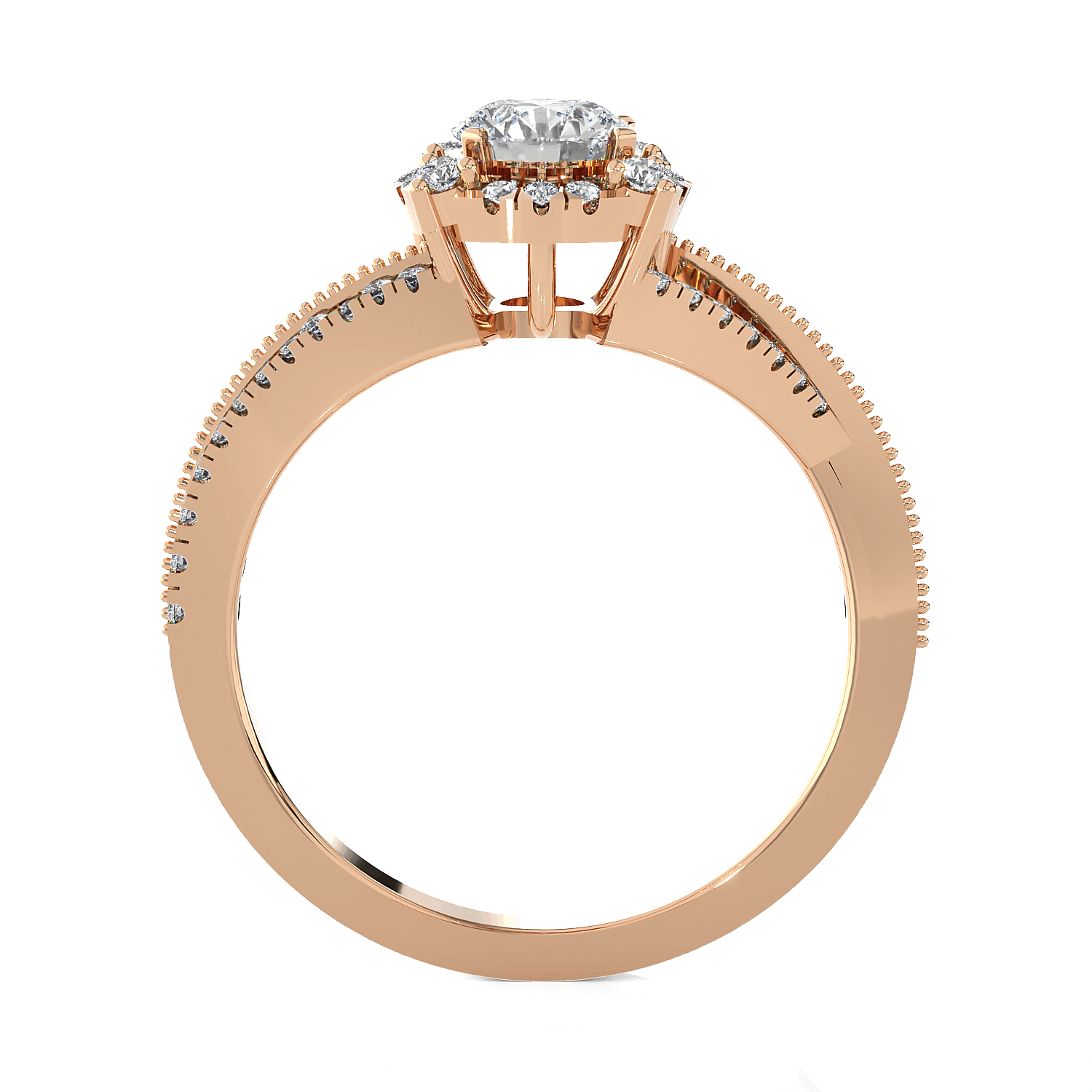 Oval Lab Grown Diamond Side Stone Engagement Ring