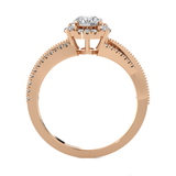 Oval Lab Grown Diamond Side Stone Engagement Ring