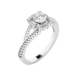 Oval Lab Grown Diamond Side Stone Engagement Ring